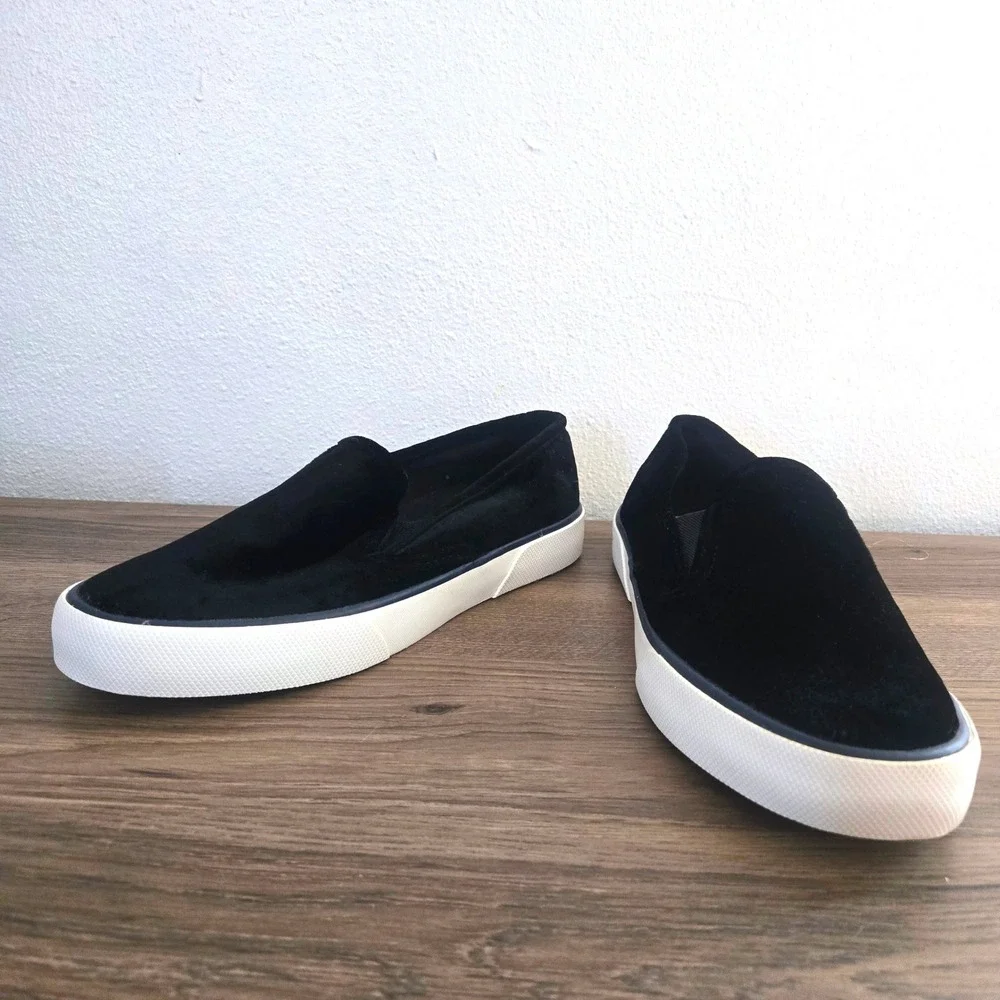 Sperry‎ Top-Sider Women Crest Vibe Boat Black Velvet Slip On Sneakers Size 6.5